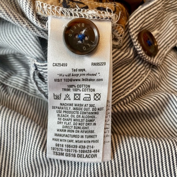 Ted Baker London Chino Shorts Men’s Size 40 Cotton Blue White Stripe Pocket  8” - Picture 8 of 10